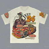 Hearujoy Vintage Skull Print T-Shirt Men's O-Neck Short Sleeve Casual Streetwear Breathable 100% Cotton Oversized 2022 Top Men clothing
